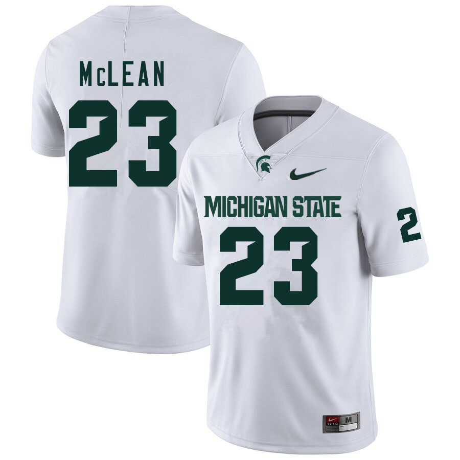 Men #23 Eli McLean Michigan State Spartans College Football Jerseys Sale-White